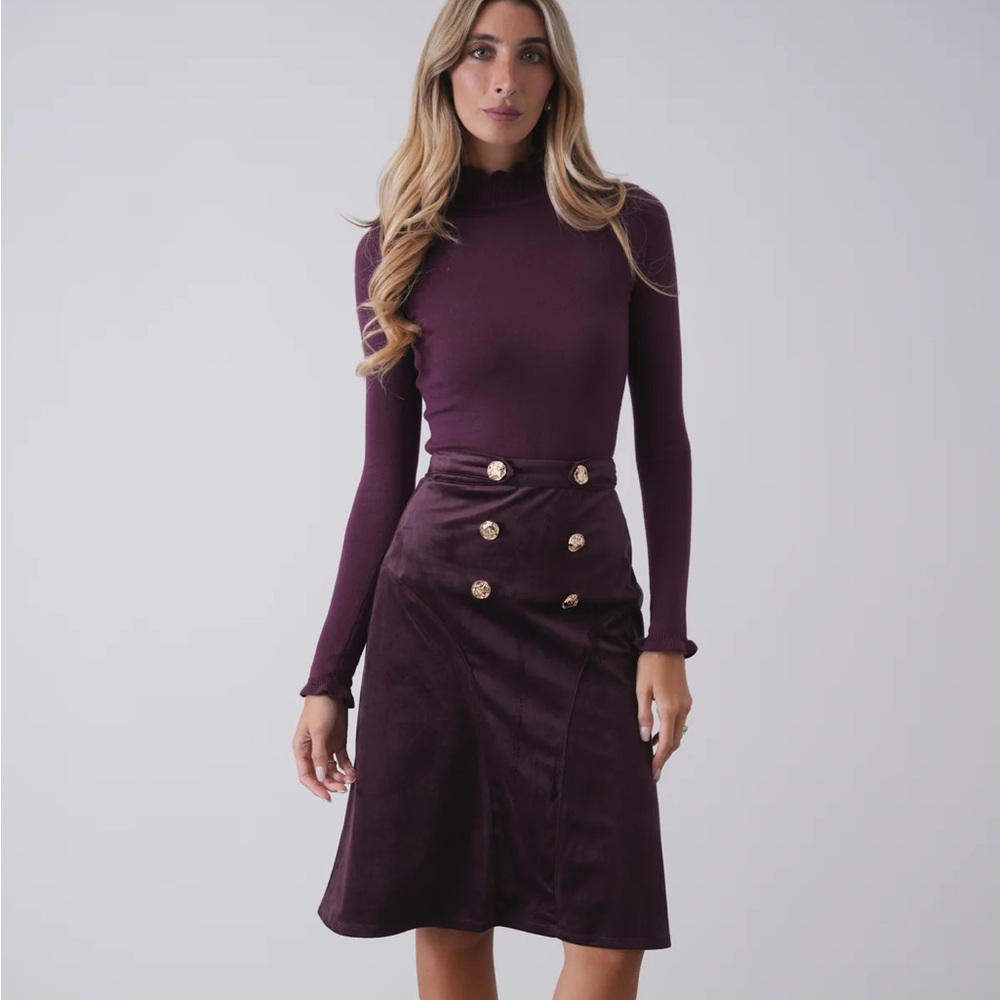 Udel NY Purple Button Skirt - Picture 1 of 2